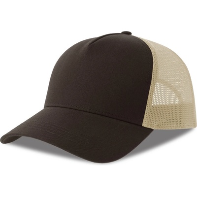 Atlantis Headwear Rapper Cotton-S 5 panelová Trucker COT330260s4899-brown/stone Hnědá/stone
