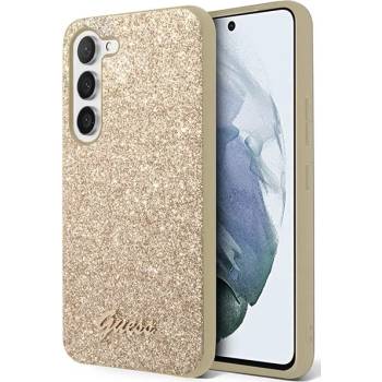 GUESS Samsung Galaxy S23 gold hard case Glitter Script (GUHCS23SHGGSHD)