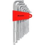 MTX Комплект ключове инбусни torx, 9 бр. : t10-t50, дълги, сатенирани mtx