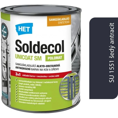 Het Soldecol Unicoat SM SU 1551 šedý antracit 2,5l