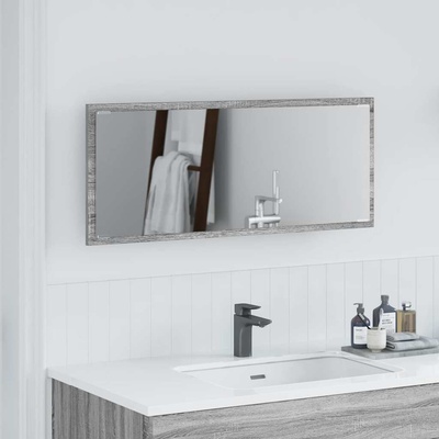 vidaXL Огледало с огледало Сив Сонома 90 x 8, 5 x 37 см Инженерно дърво (822818)