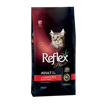 Lider Pet Food Reflex Plus Lamb & Rice Adult Cat - Пълноценна храна за израснали котки от всички породи с агнешко месо и ориз 15 кг, Турция