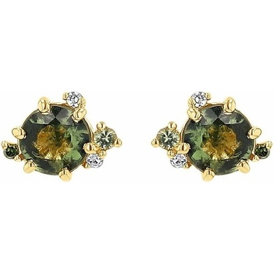 Eppi Cluster náušnice s vltavíny, safíry a diamanty Alary E47915