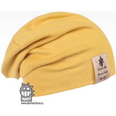 Dráče Pastels double set čepice a nákrčníku vzor 22 hořčicová