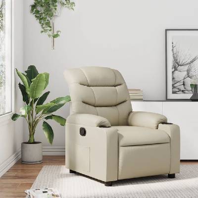 vidaXL 374134 Polohovací krémové umělá kůže