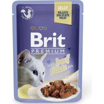 Brit Premium Cat Delicate Beef Fillets in Jelly пауч за котки телешки филенца в желе 85gr