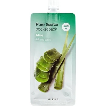 MISSHA Pure Source Pocket Pack Aloe - Нощна хидратираща маска за лице с алое 10мл