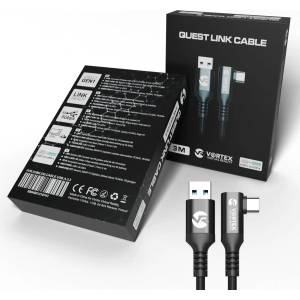 Vortex Virtual Reality VortexVR 3m USB-A към USB-C кабел за Meta Link | за Meta Quest 3 / 3S / 2 (VVR.K3M2.OQ.CABLE.USB.A.3.2)