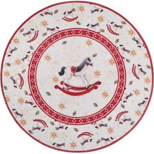 Villeroy & Boch Червен кръгъл килим с коледен мотив ø 160 cm Toy's Delight Rocking Horse - Villeroy&Boch (106275-160)