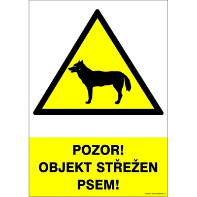 RAFO Samolepka Pozor! Objekt střežen psem! Velikosti: A5 (15 x 21 cm)
