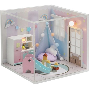 Dvěděti miniatura domečku Duhový dům