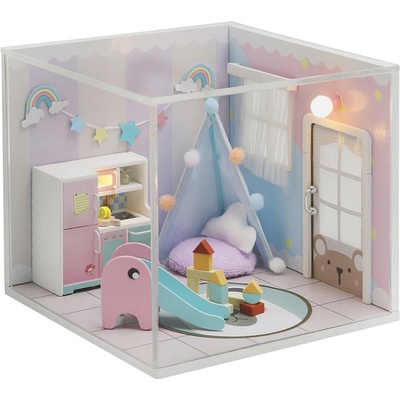 Dvěděti miniatura domečku Duhový dům