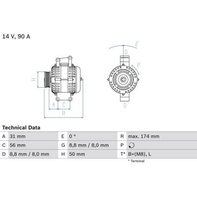 Generátor BOSCH 0 986 042 530