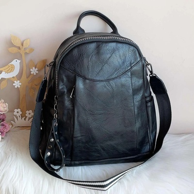 Дамска Черна Чанта-Раница - Модел 2724