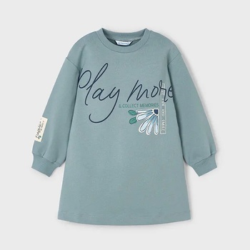 Mayoral Свободна ватирана рокля в зелен цвят за мини момиче Mayoral с цветна щампа