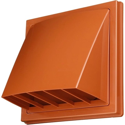 Dalap Пластмасова вентилационна решетка с шапка и клапа Dalap GP 122 BKF ASA, 150x150 мм / Ø 125 мм, керемидена (5739)
