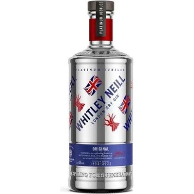 Whitley Neill Original London Dry Gin Platinum 43% 0,7 l (čistá fľaša)
