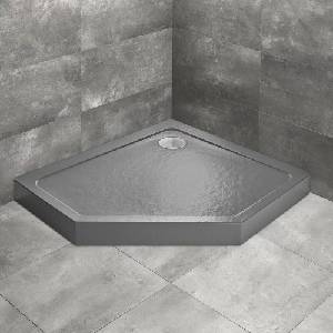 Radaway Петоъгълно душ корито Radaway Doros PT E Compact Stone 90x80 см антрацит акрил дясно (SDRPTP9080-05-64SR)