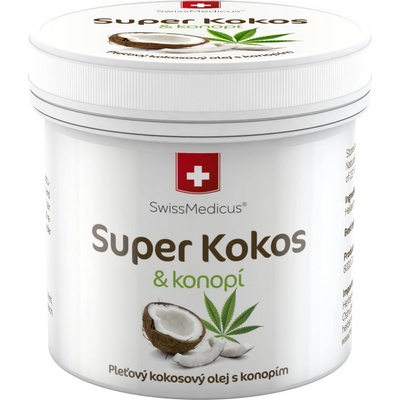 SwissMedicus Super Kokos s konopím pleťový kokosový olej 150 ml