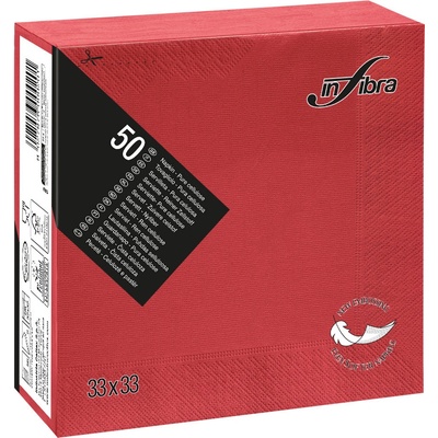 Celtex papírové ubrousky INFIBRA New Soft-touch 2V 33x33cm červená 50ks