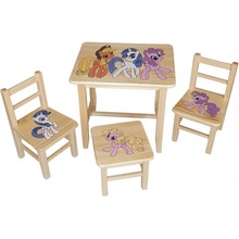 Drew-mix Detský stôl z dreva so stoličkami Ponny Vzor 11