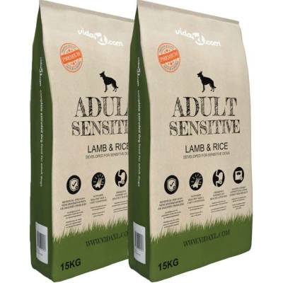 vidaXL Adult Sensitive Lamb & Rice 2 x 15 kg (30 kg)