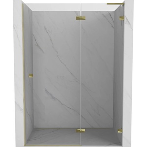 Mexen Lunar L душ врати, прави 135 cm, прозрачни, златни - 834L-135-000-50-00-P (834L-135-000-50-00-P)