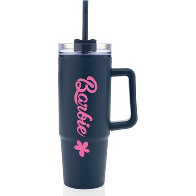 Barbie tmavě modrý cestovní hrnek s průhledným víčkem 900 ml