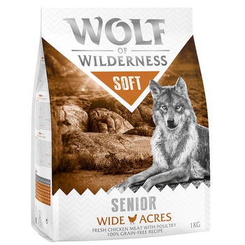 Wolf of Wilderness 5х1кг Senior Soft - Wide Acres Wolf of Wilderness, суха храна за кучета с пиле