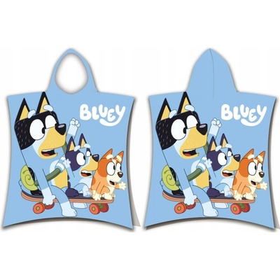 Jerry Fabrics Plážová osuška pončo Bluey Skate 50 x 115 cm