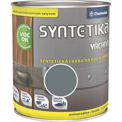 Chemolak Syntetika S 2013 U Farebný email 1100, sivý, lesklý, 600 ml, 246221131100768510