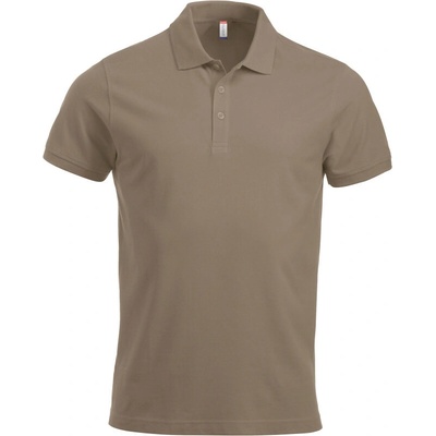 Clique polokošile Classic Lincoln S/S těžká bavlna krátký rukáv pánská COT678244asz00-caffe latte