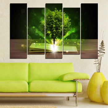 Vivid Home Декоративни панели Vivid Home от 5 части, Дърво, PVC, 160x100 см, 3-та Форма №0661