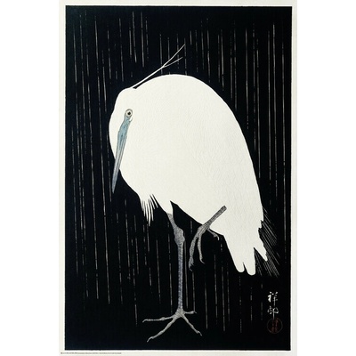 Plagát, Obraz - Ohara Koson - Egret in the Rain, 61 × 91.5 cm