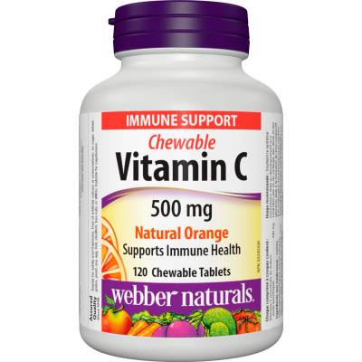 Webber Naturals Vitamin С, 500 mg, 120 таблетки, портокал, Webber Naturals