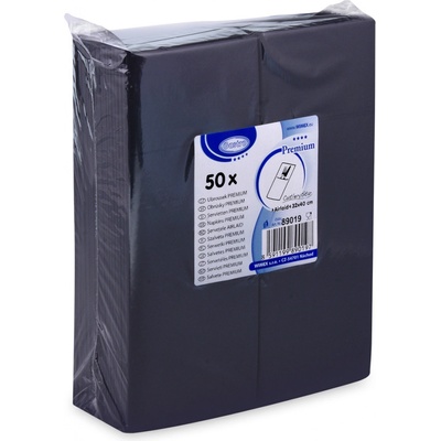 Premium servítky na príbor Cutlery Star čierne 32x40cm 50ks