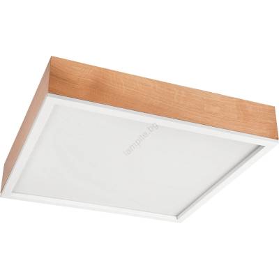 LAMKUR Плафон OAK SQUARE 4xE27/15W/230V 48x48 см дъб/бял (LA49045)