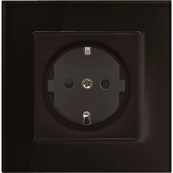 ELMARK КОНТАКТ ШУКО 16А СТЪКЛЕНА РАМКА ЧЕРЕН С К. К (195017cc/bl)