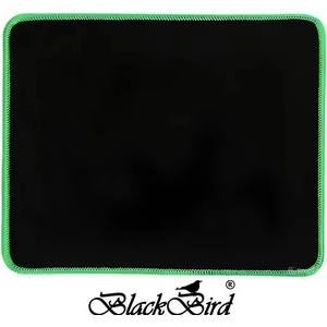 BlackBird подложка за мишка Gamer NanoGlide 21x25 см, дебелина 3 мм, със зелен шев по краищата (BH1833)