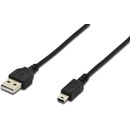 Assmann AK-300130-018-S USB 2.0, USB A M (plug)/miniUSB B (5pin) M (plug), 1,8m, černý