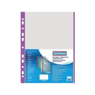 DONAU Document T-Shirts DONAU, PP, A4, crystal, 40micr. , colorful hem - purple, 100pcs