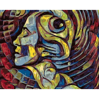 zuty Malování Podle Čísel Abstraktní Žena S Okem 80 x 100 Cm Plátno