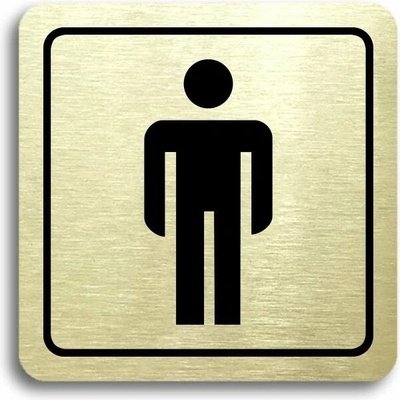 Accept Piktogram "WC muži" (80 × 80 mm) (zlatá tabulka - černý tisk)