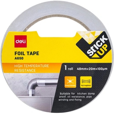 Deli Самозалепваща лента DELI 48 mm x 20 m алуминий DEA650 (DEA650)