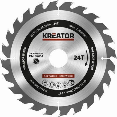 Kreator Pílový kotúč KRT020414 na drevo 185mm, 24T
