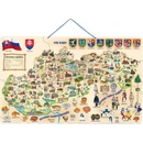 Woody magnetická mapa Slovenska s obrázkami a spoločenská hra 3v1