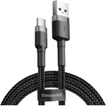 Baseus Кабел Baseus Cafule USB-C, 3A, 0.5m, сиво-черен (CATKLF-AG1)