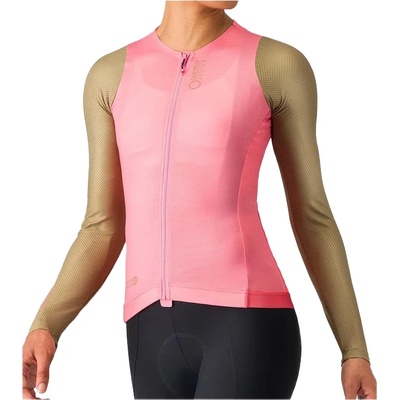 Castelli Дамска фланелка с дълъг ръкав за колоездене Castelli Women's Corretto Long Sleeve Jersey Cycling jersey - Rosa Giro / Elmwood - размер XL (156-2745-0215)