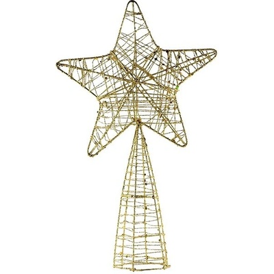 Decoled hvězda na špici stromu zlatá 18 × 30 cm