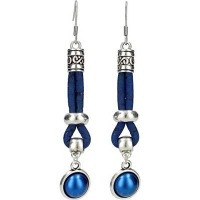 Gilles Costa dámské korkové náušnice NAVY BLUE VINTAGE 21245